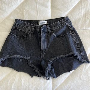 Black denim Abercrombie shorts